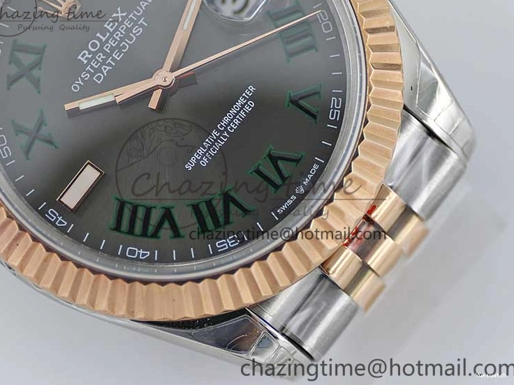 VR3235 904L Green on 126331 Edition Dial SS Bracelet RG Best 41 Steel TWF Jubilee 1:1 RG SS DateJust Roman Gray 0421